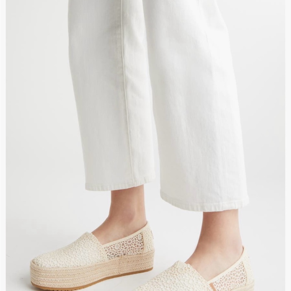 Toms Cream Platform Espadrilles